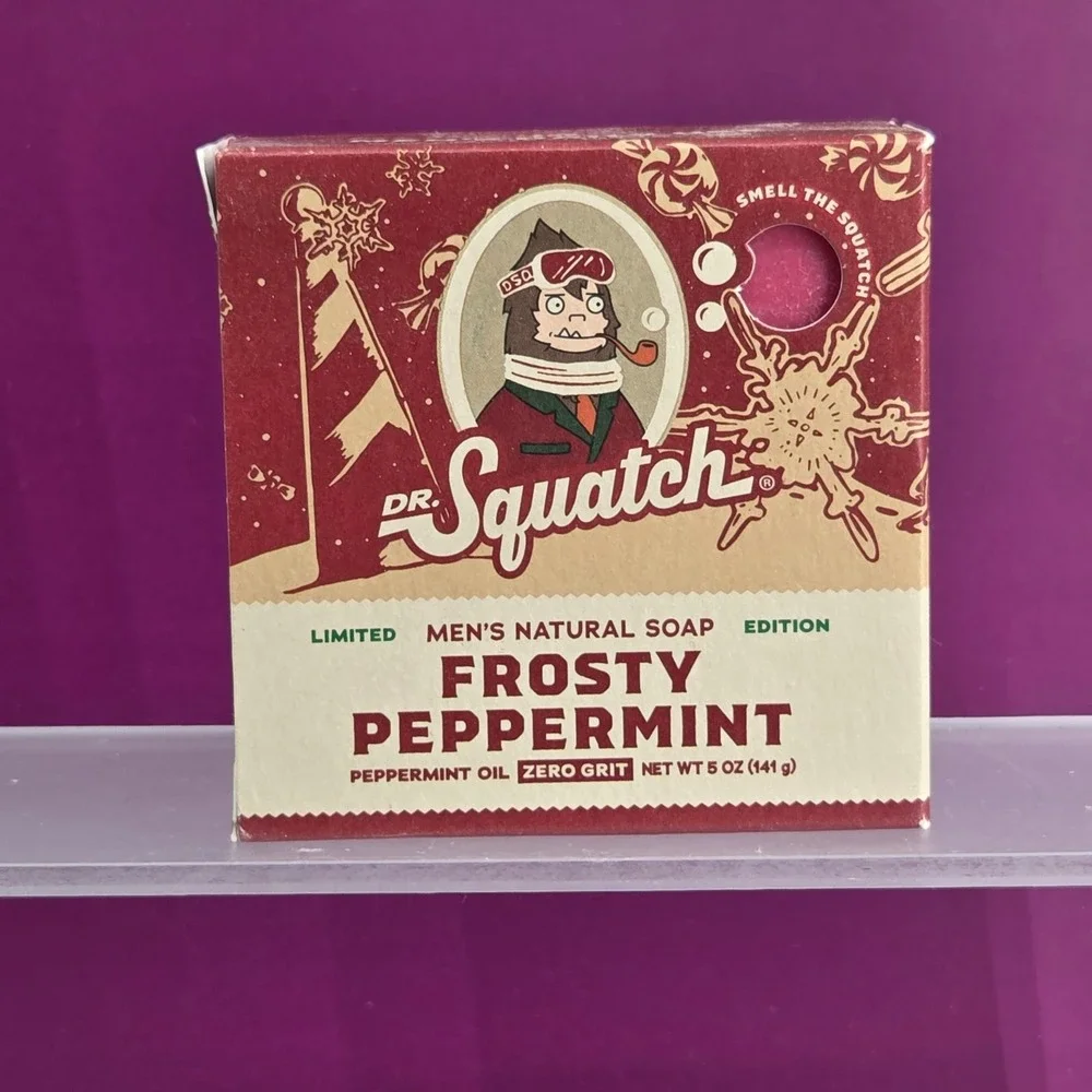 Dr Squatch Natural Soap Mens‎ 5oz Frosty Peppermint Limited Edition Holiday